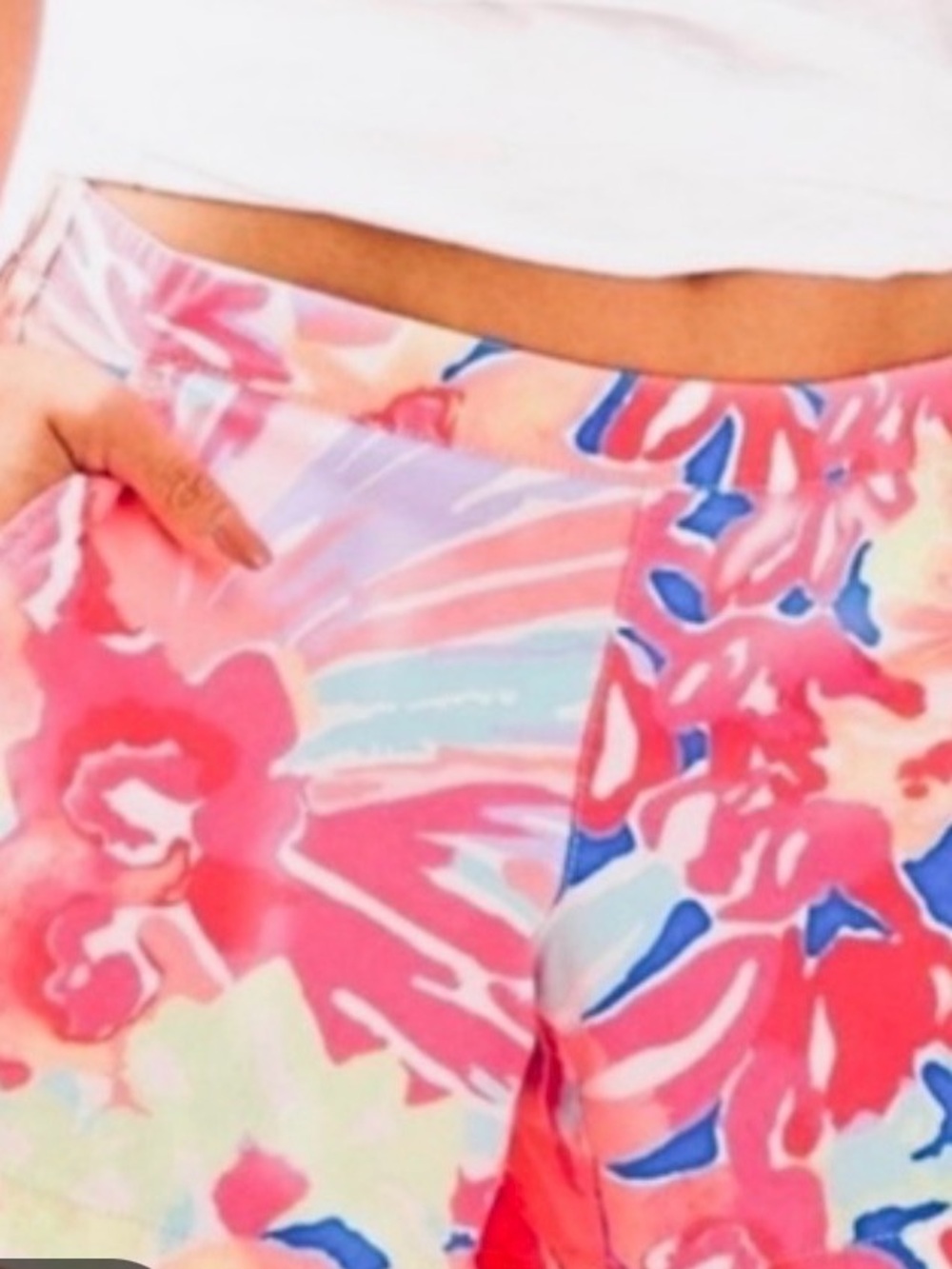 Lilly Pulitzer Coral Pink Multi Floral Crop Pants